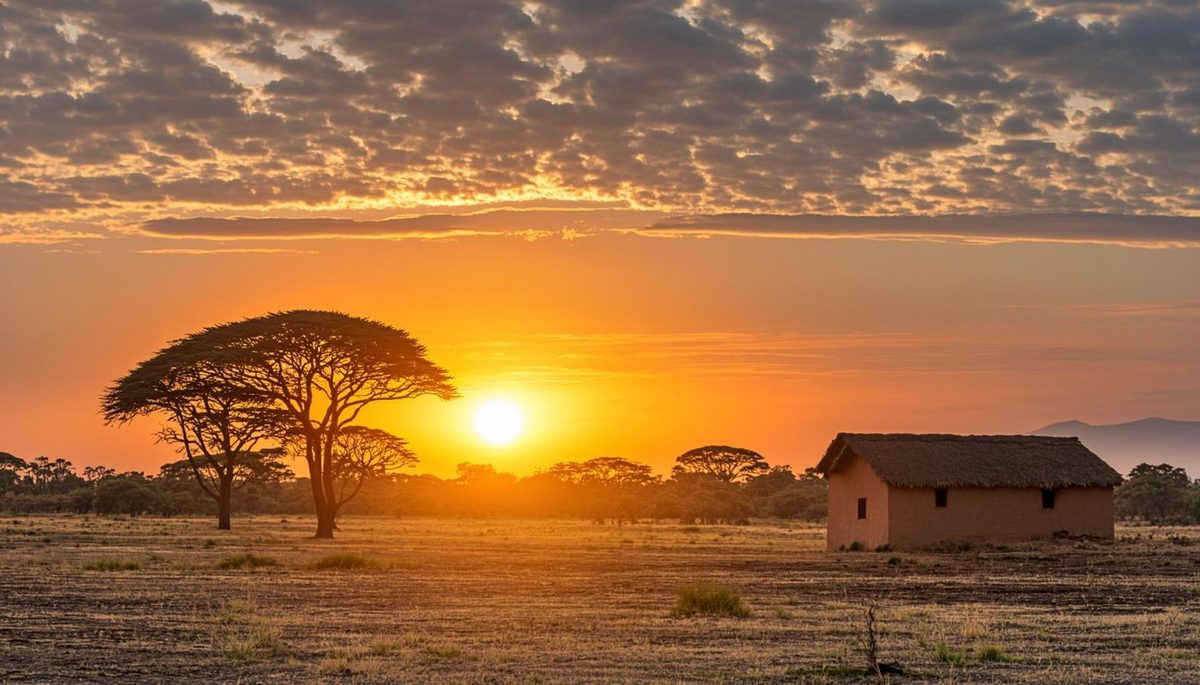Sunrise over the rural Ugandan landscape where the ministry serves